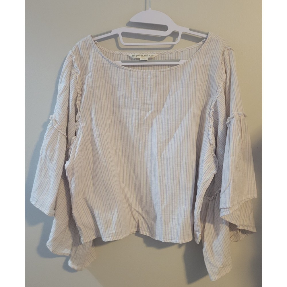 Hippie Laundry Shift Top with Flutter Sleeves Size XL